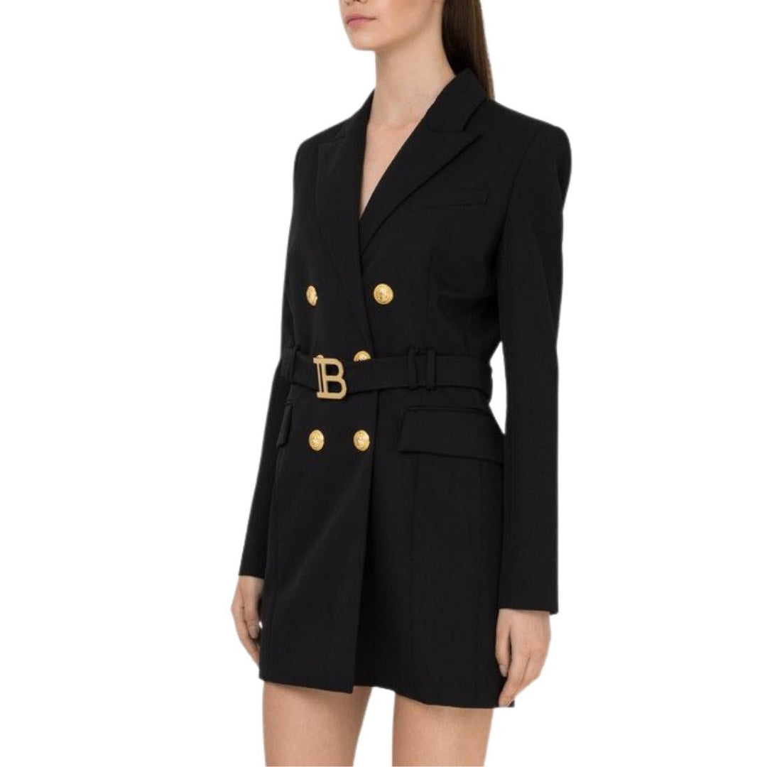 Black Belted Blazer Dress