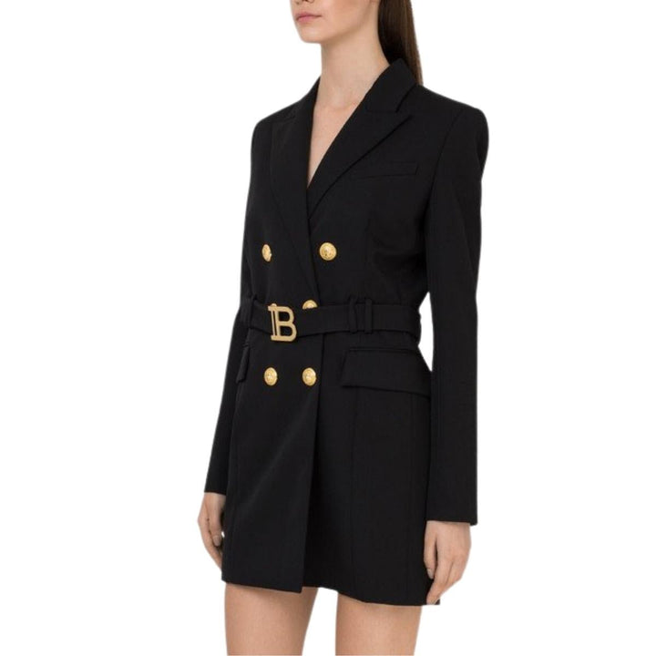 Black Belted Blazer Dress