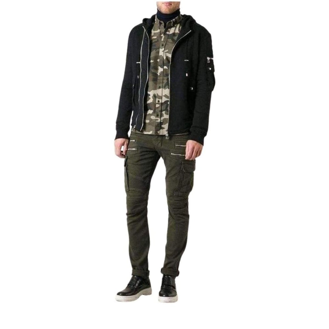 Black Biker Hoodie Jacket
