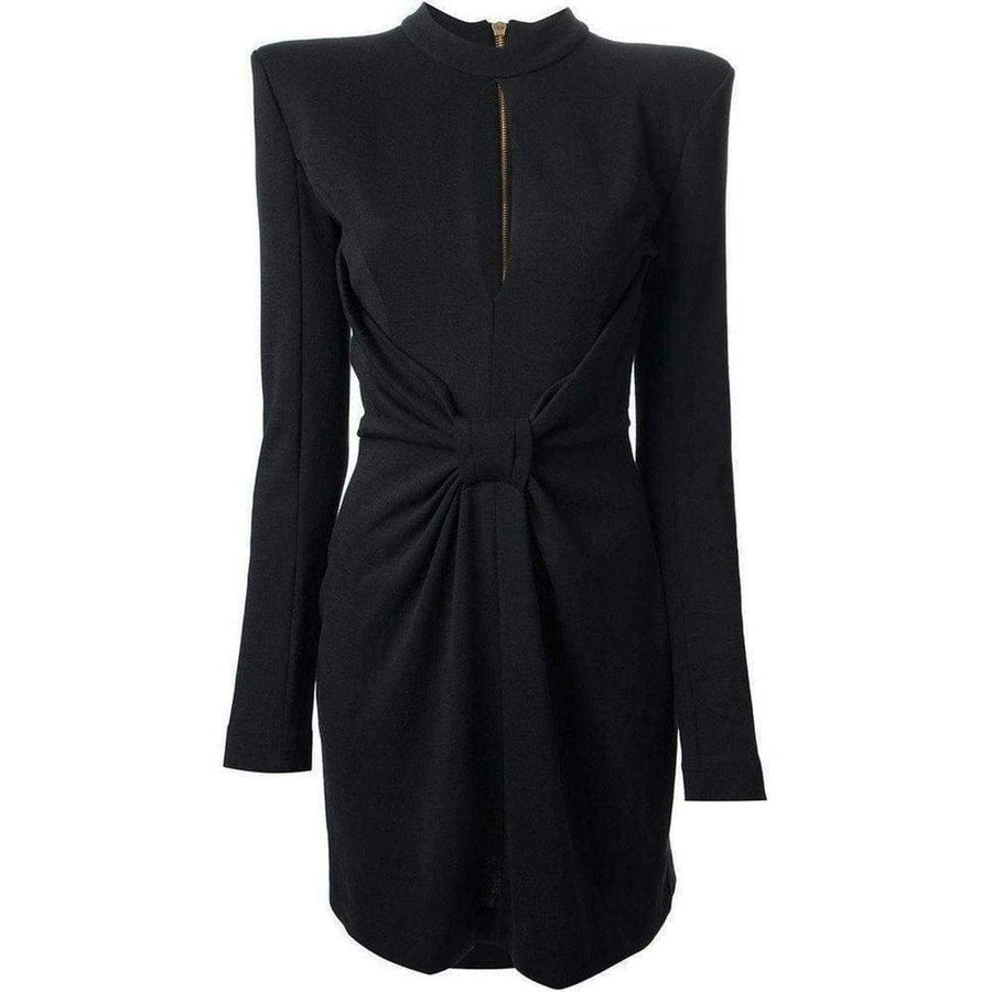 Balmain-Black Bow Detail Cocktail Dress - Runway Catalog