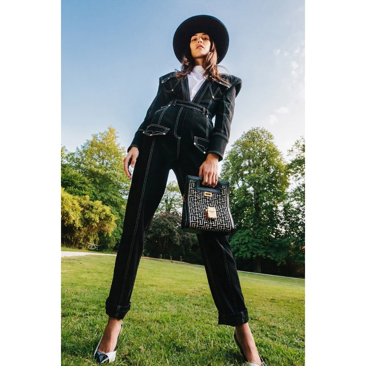Black Denim Jumpsuit