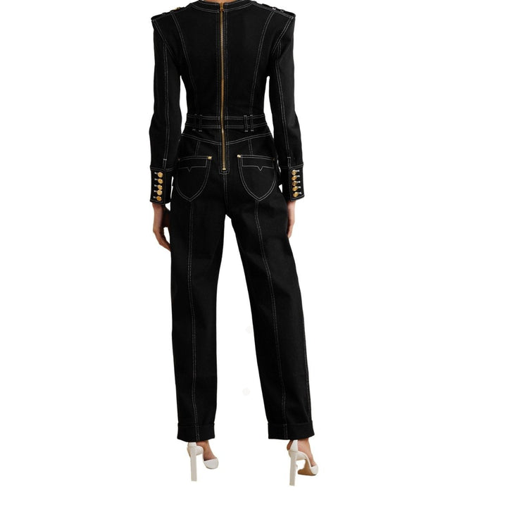 Black Denim Jumpsuit
