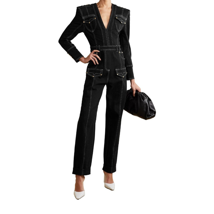 Black Denim Jumpsuit