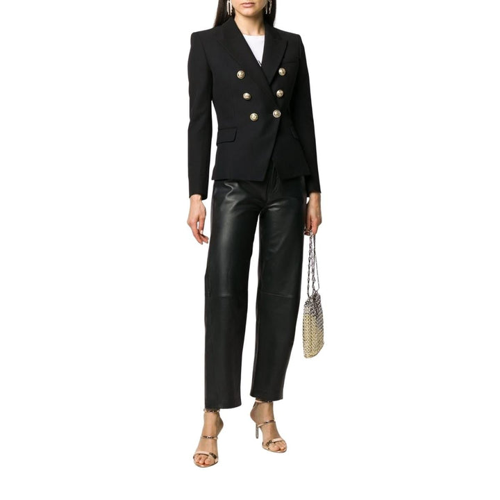 Black Double-Breasted Blazer Jacket