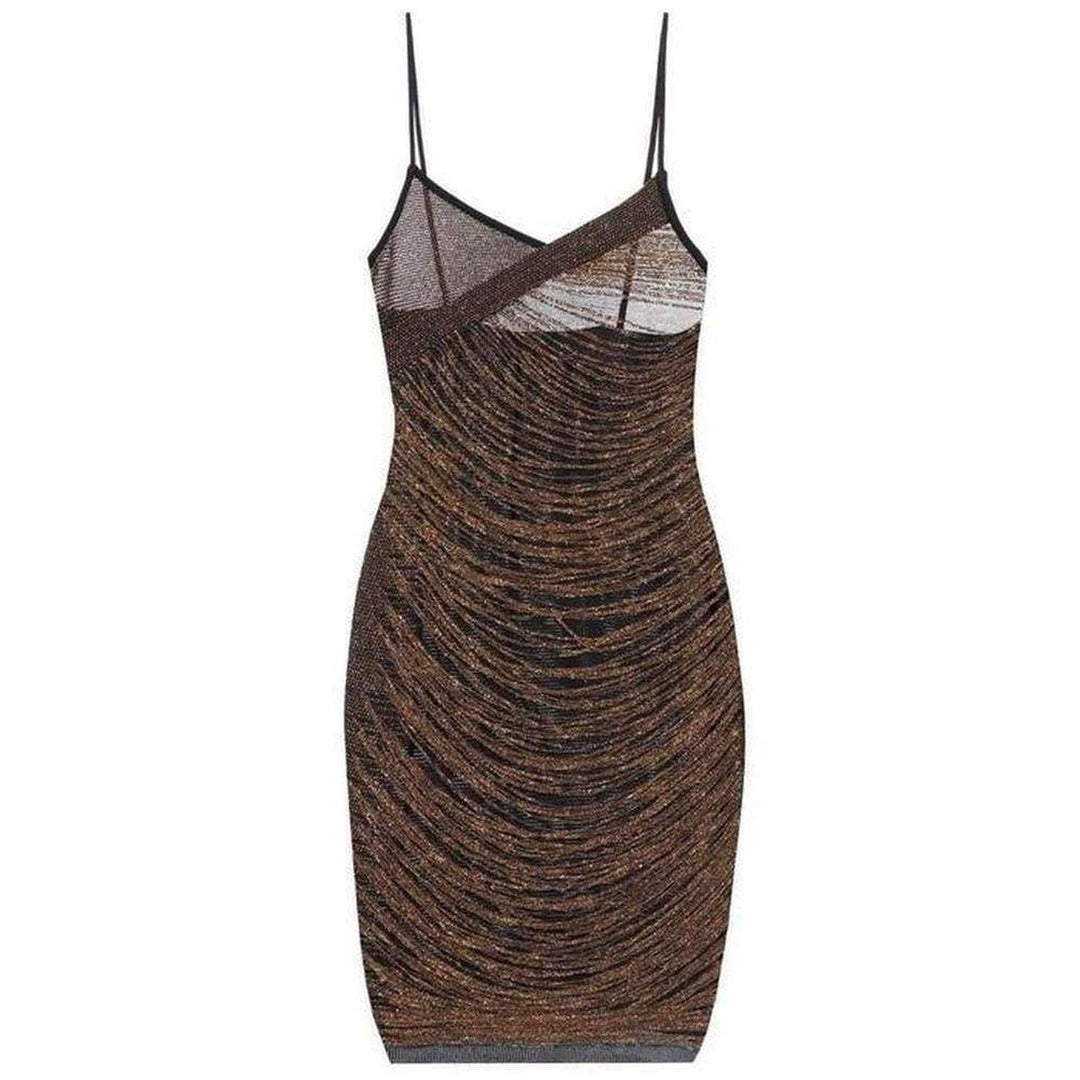 Black Fitted Fringe Dress