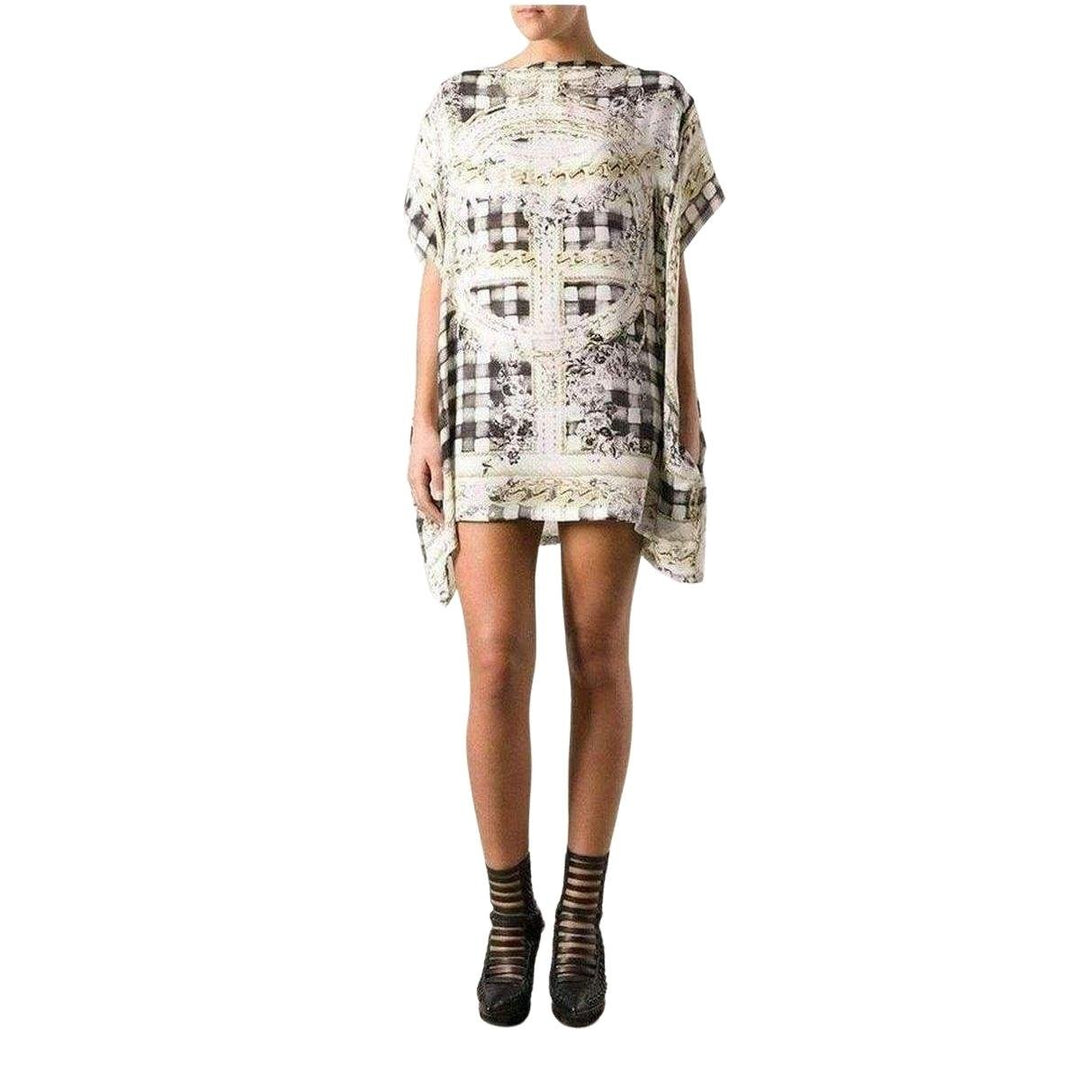 Black & Gold Printed Silk Dress Tunic