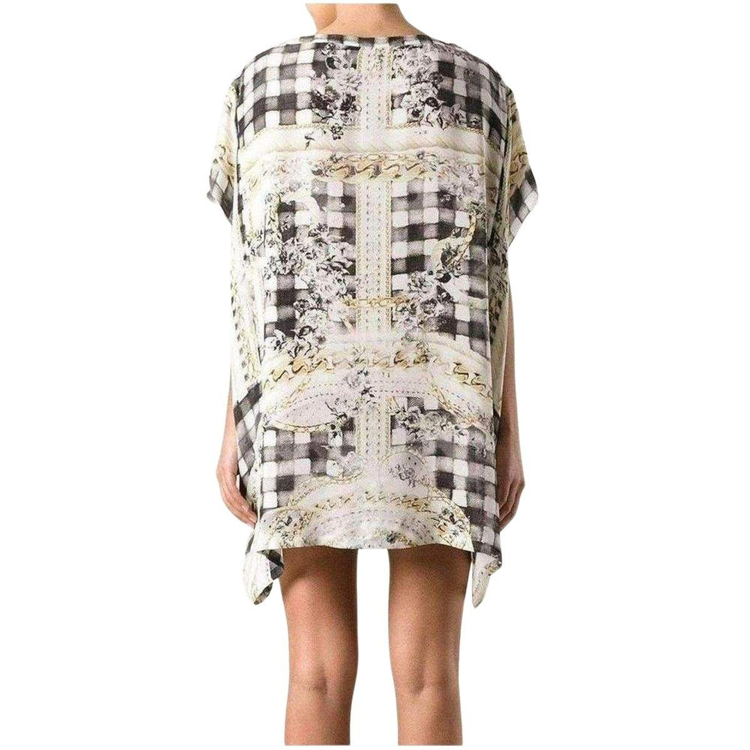 Black & Gold Printed Silk Dress Tunic