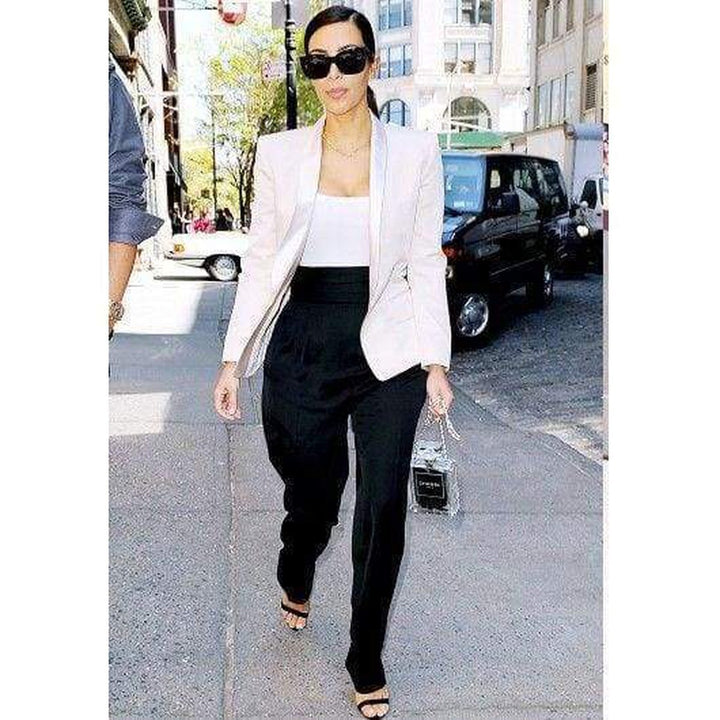 Black High Waisted Tuxedo Pants