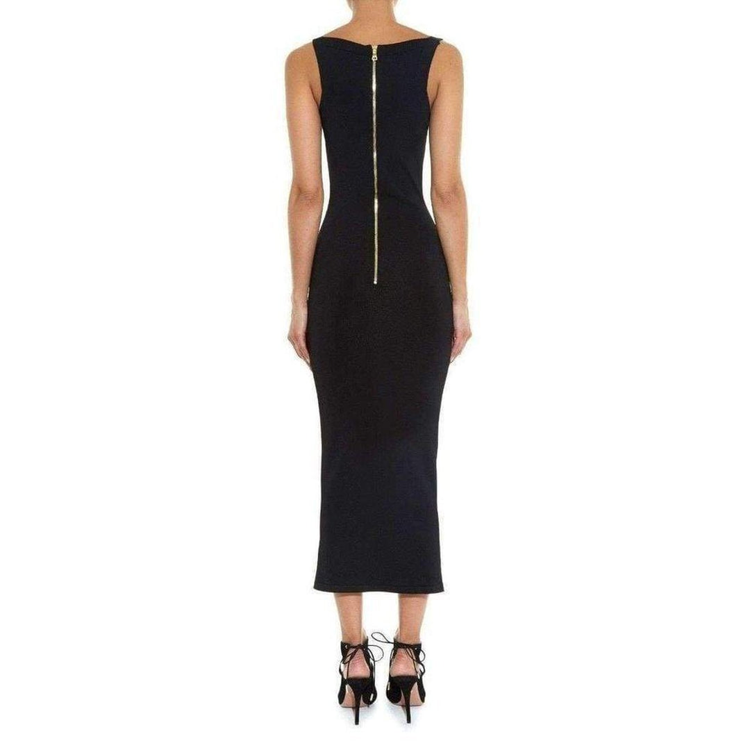 Black Lace-up Tank Dress