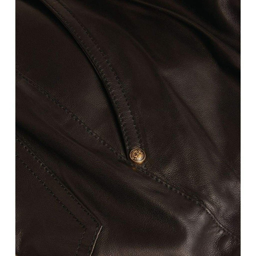 Black Leather High Waist Belted Shorts