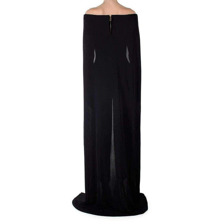 Black Off-Shoulder Cape Bodysuit