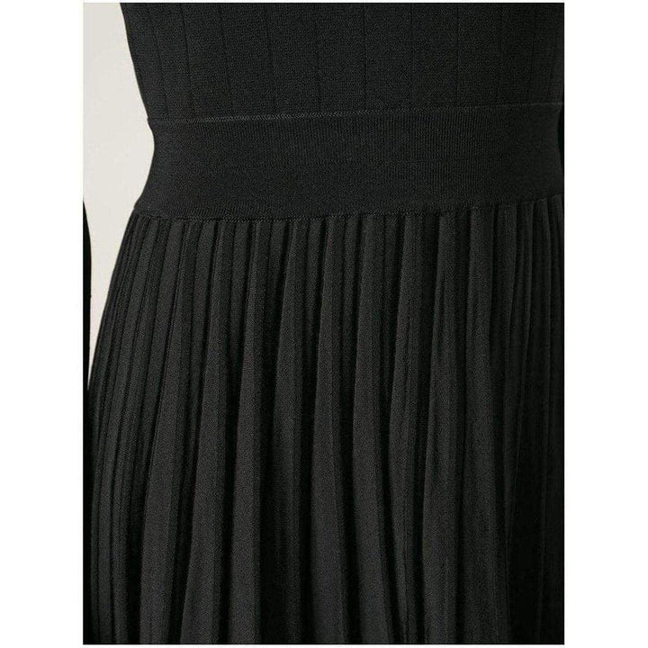 Black Ribbed Stretch Knit Mini Dress