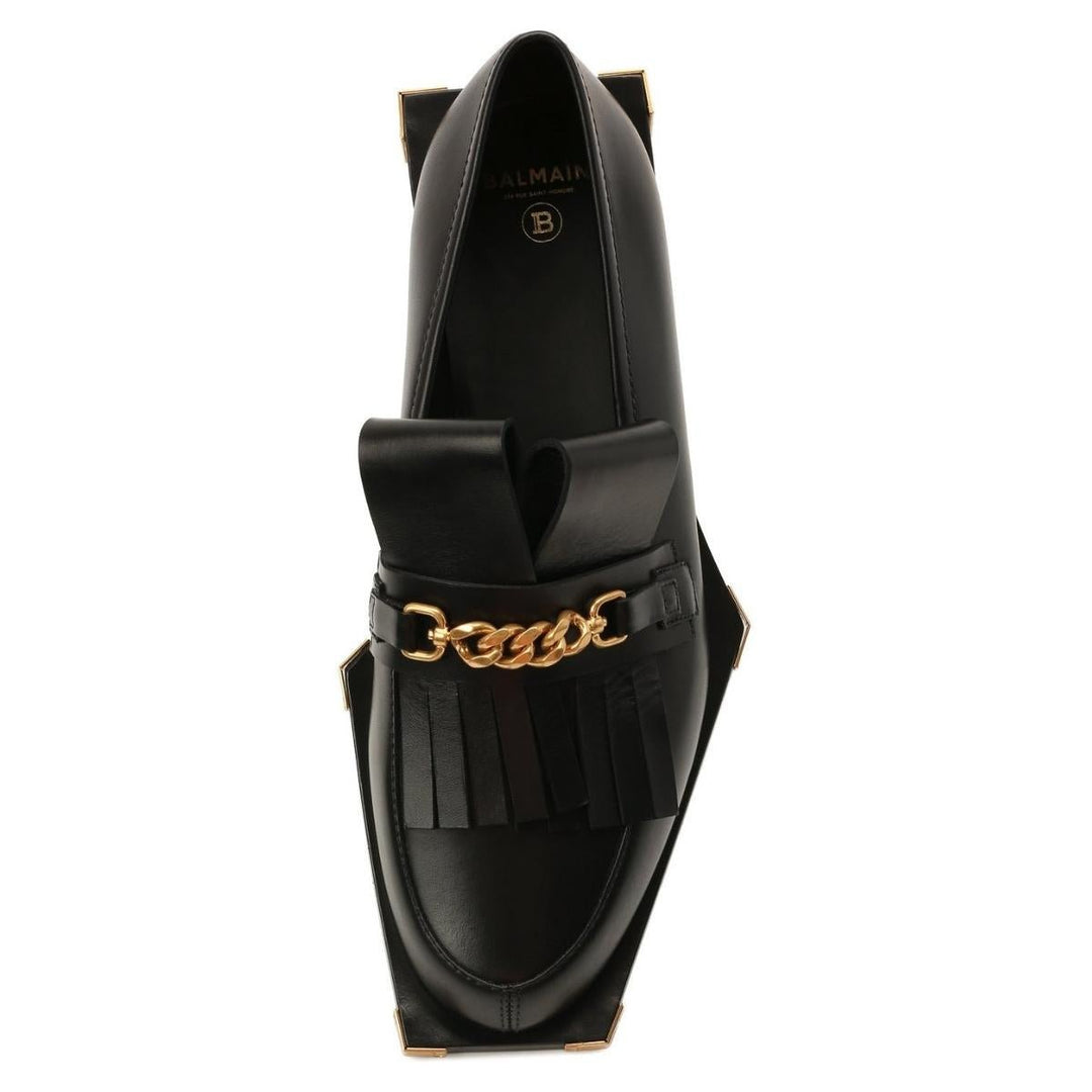 Black Tomi Leather Loafers