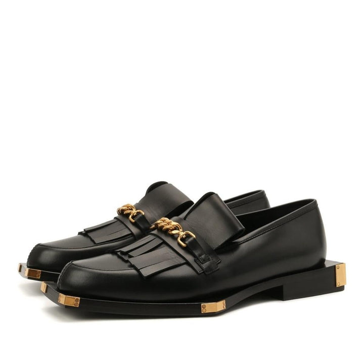 Black Tomi Leather Loafers