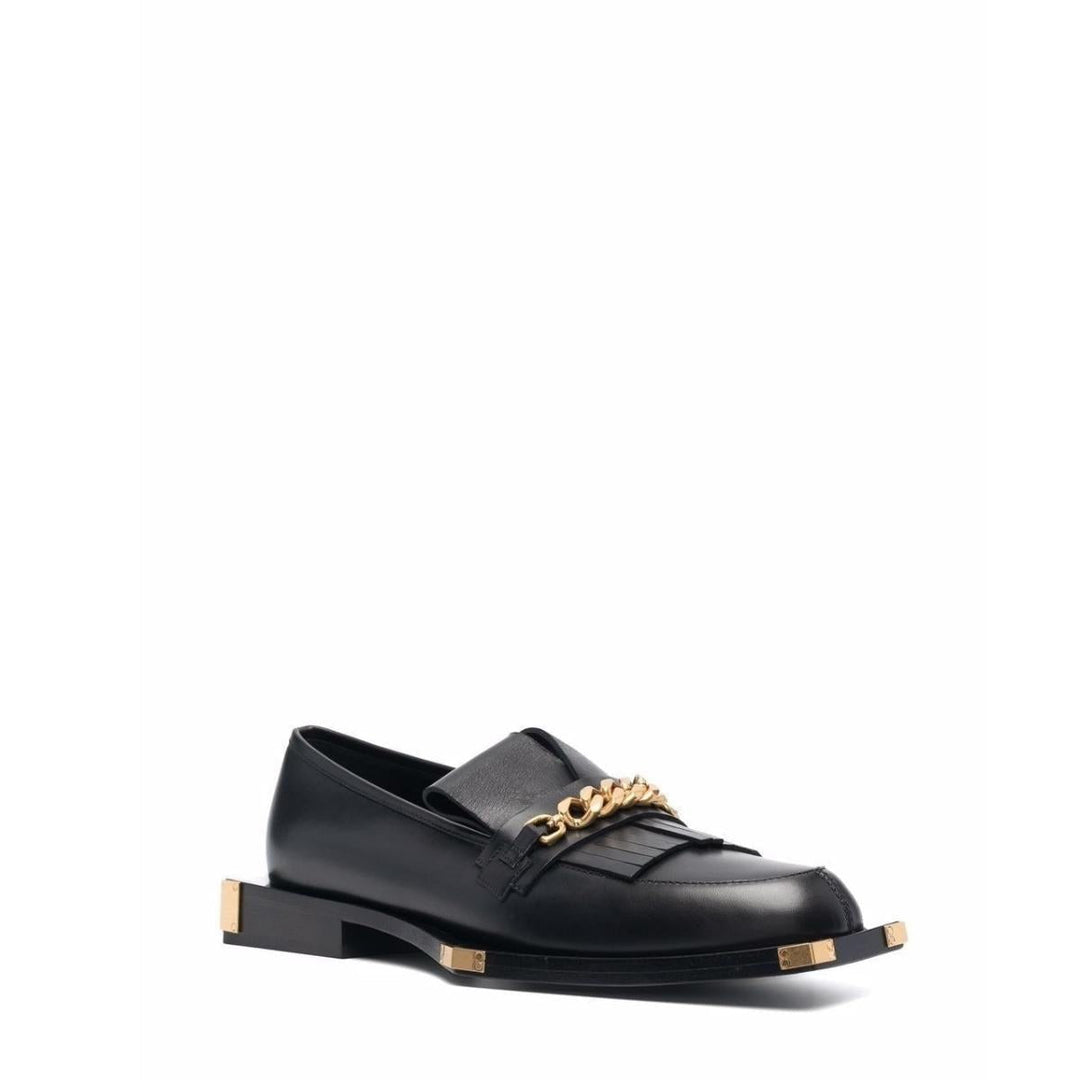 Black Tomi Leather Loafers