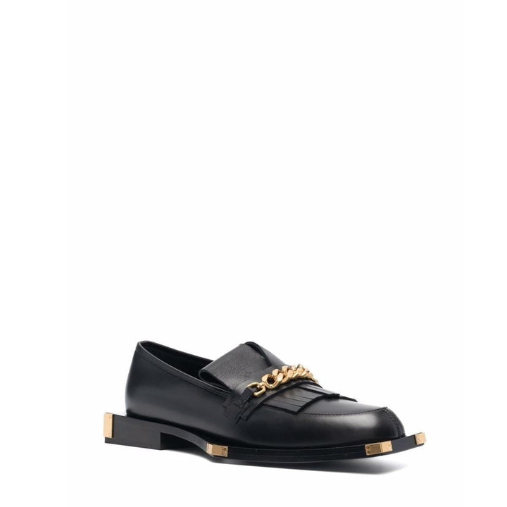 Black Tomi Leather Loafers