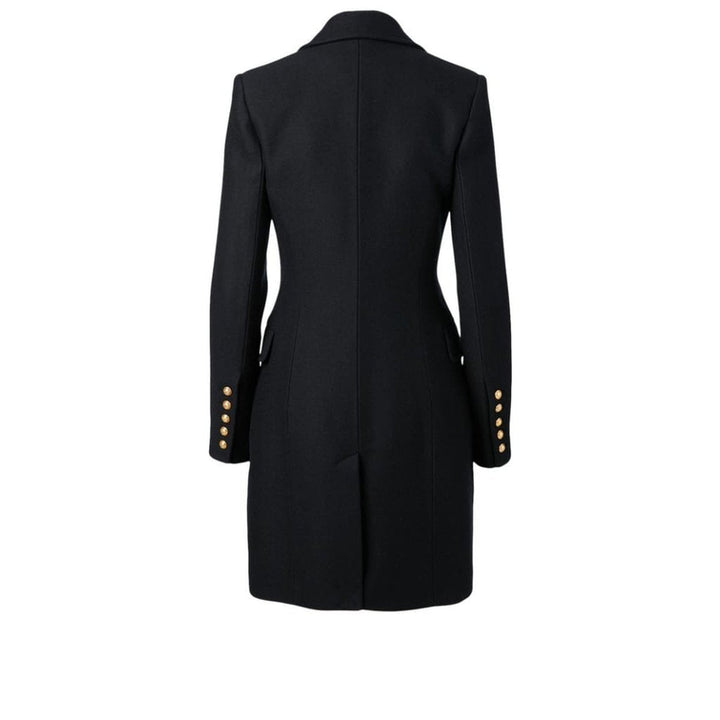 Black Wool And Cashmere Double-Breasted Coat