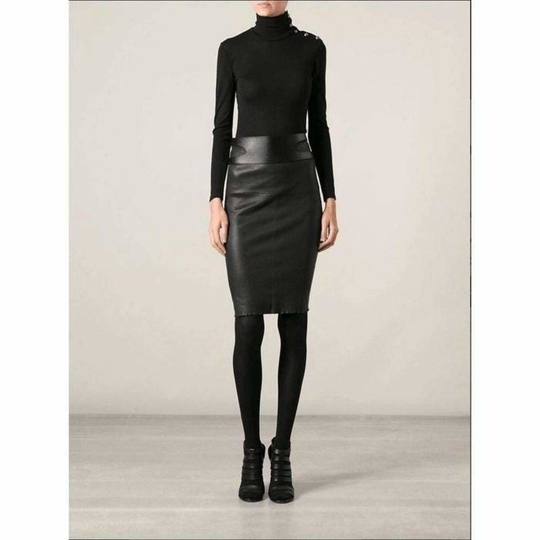 Black Wool Turtleneck Gold Buttons Sweater