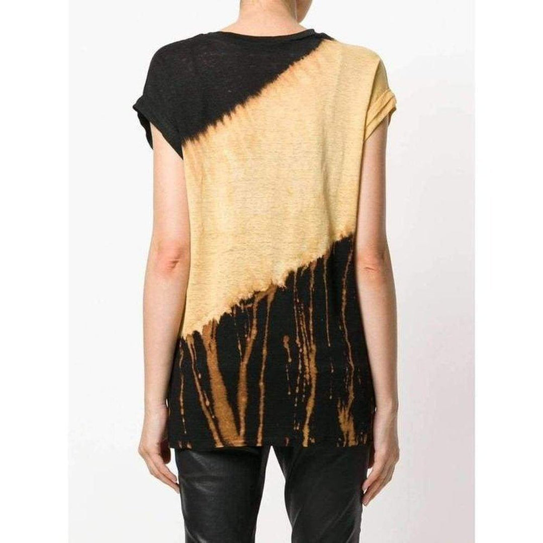 Black Yellow Tie Dye Top