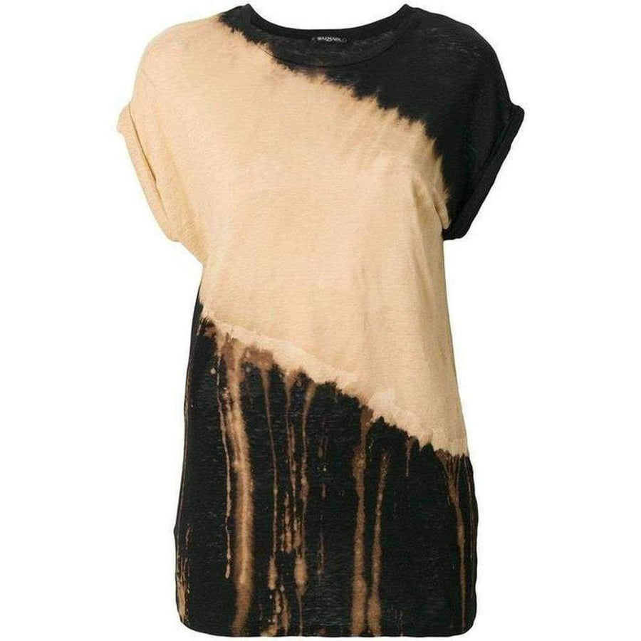 Balmain-Black Yellow Tie Dye Top - Runway Catalog
