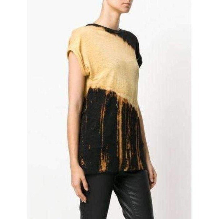 Black Yellow Tie Dye Top