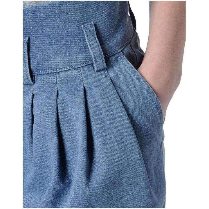 Blue Denim High Waist Pants