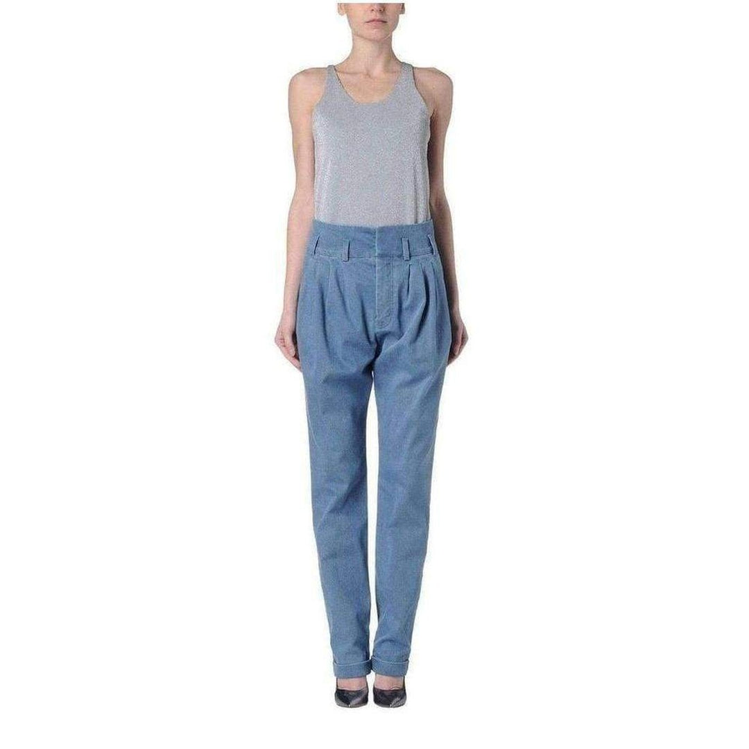Blue Denim High Waist Pants