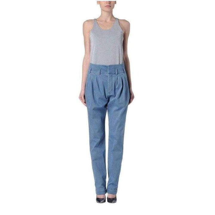 Blue Denim High Waist Pants