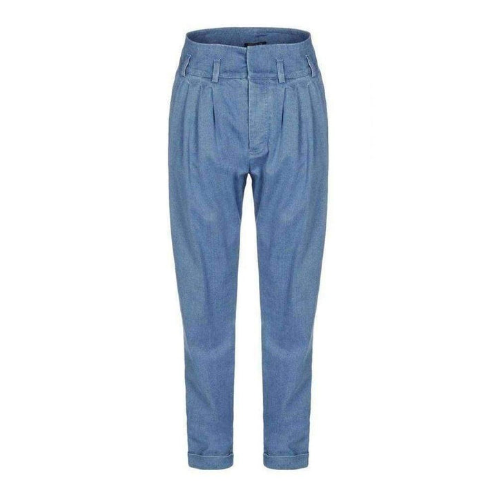 Blue Denim High Waist Pants