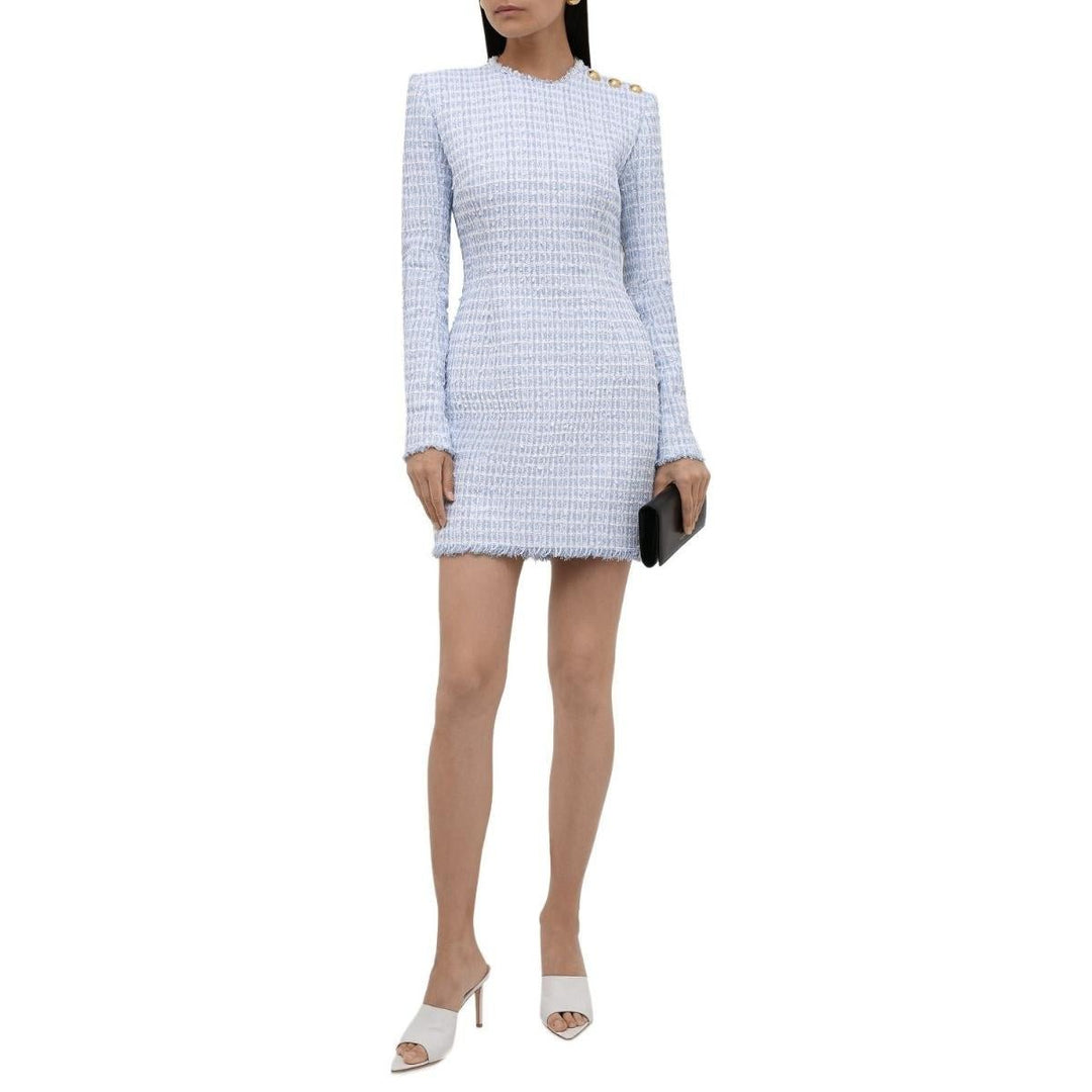 Blue Tweed Dress