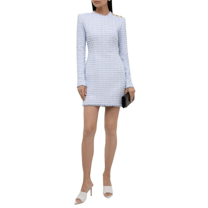 Blue Tweed Dress