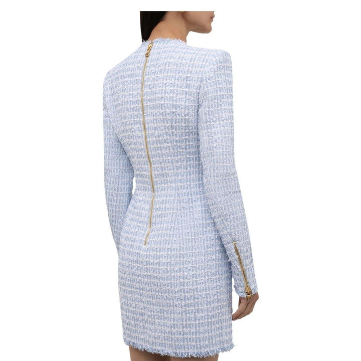 Blue Tweed Dress