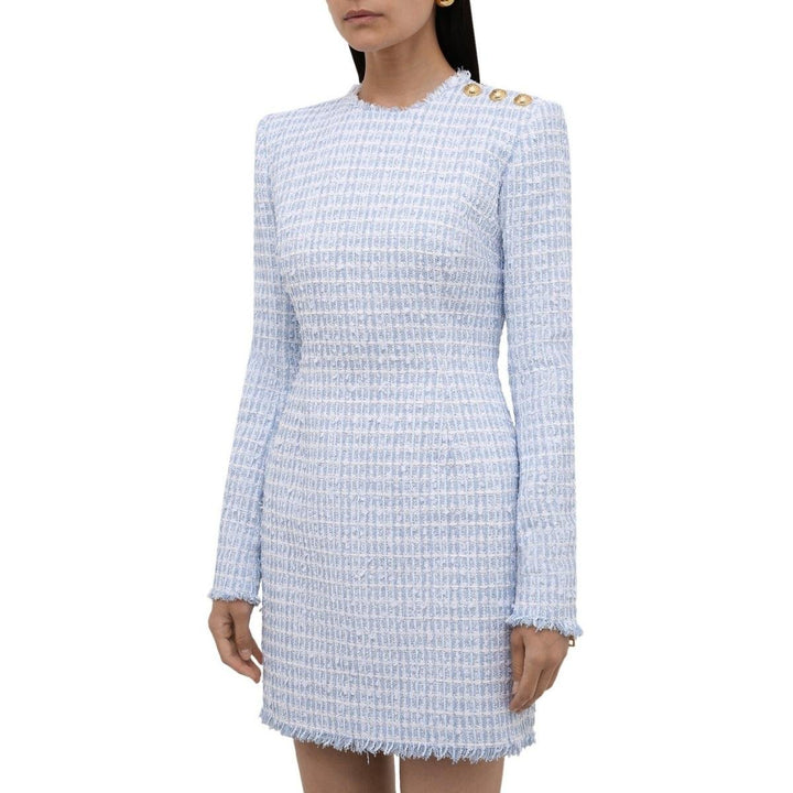 Blue Tweed Dress