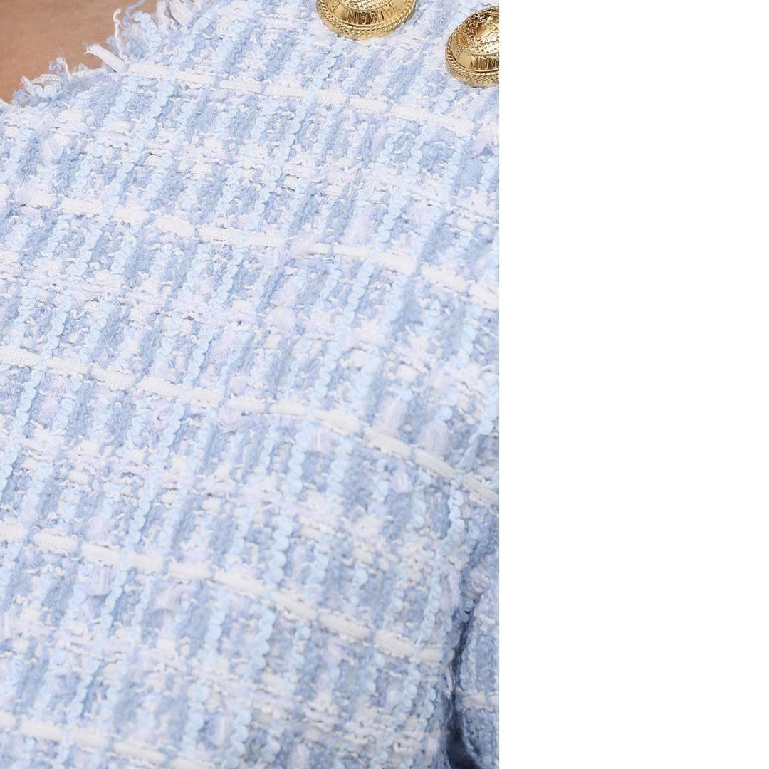 Blue Tweed Dress