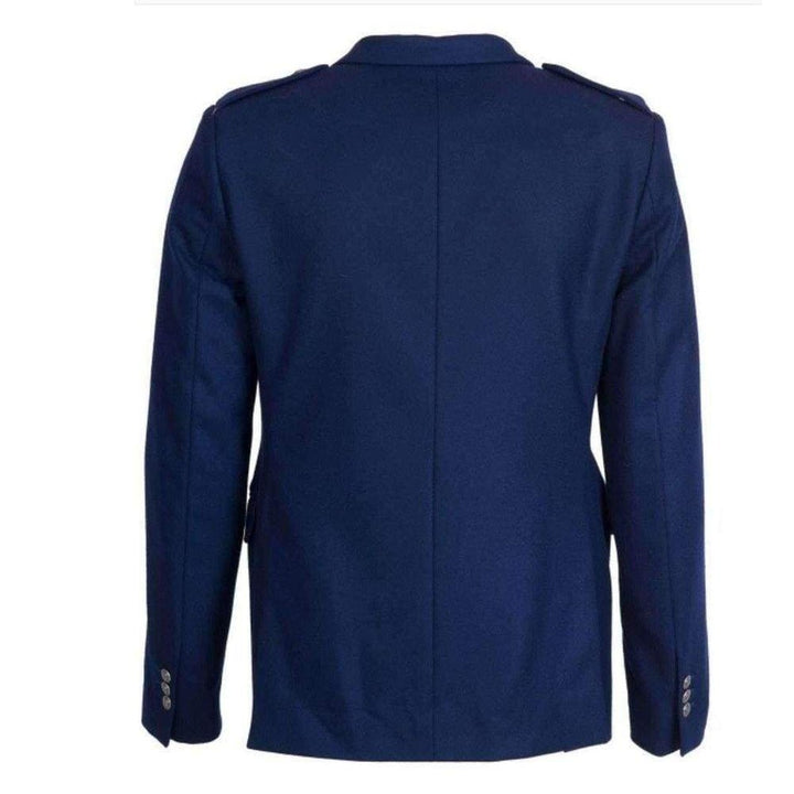 Blue Wool Blazer with Epaulettes