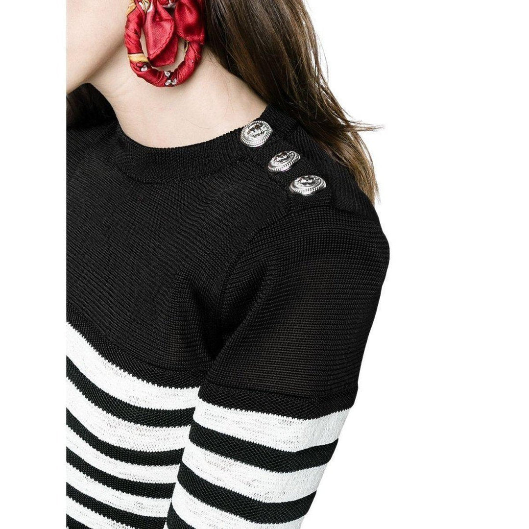 Crew Neck Stripe Long Sleeve Jumper