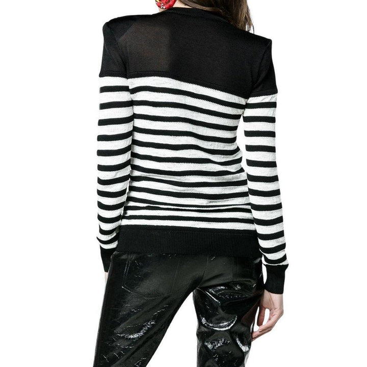 Crew Neck Stripe Long Sleeve Jumper