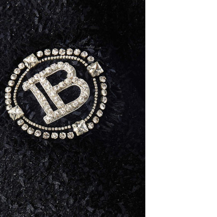 Crystal Logo Metallic Tweed Blazer