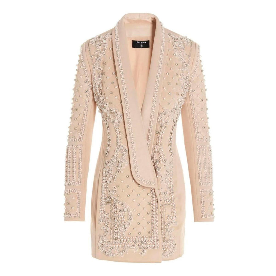Balmain-Crystal Pearl Blazer Jacket - Runway Catalog