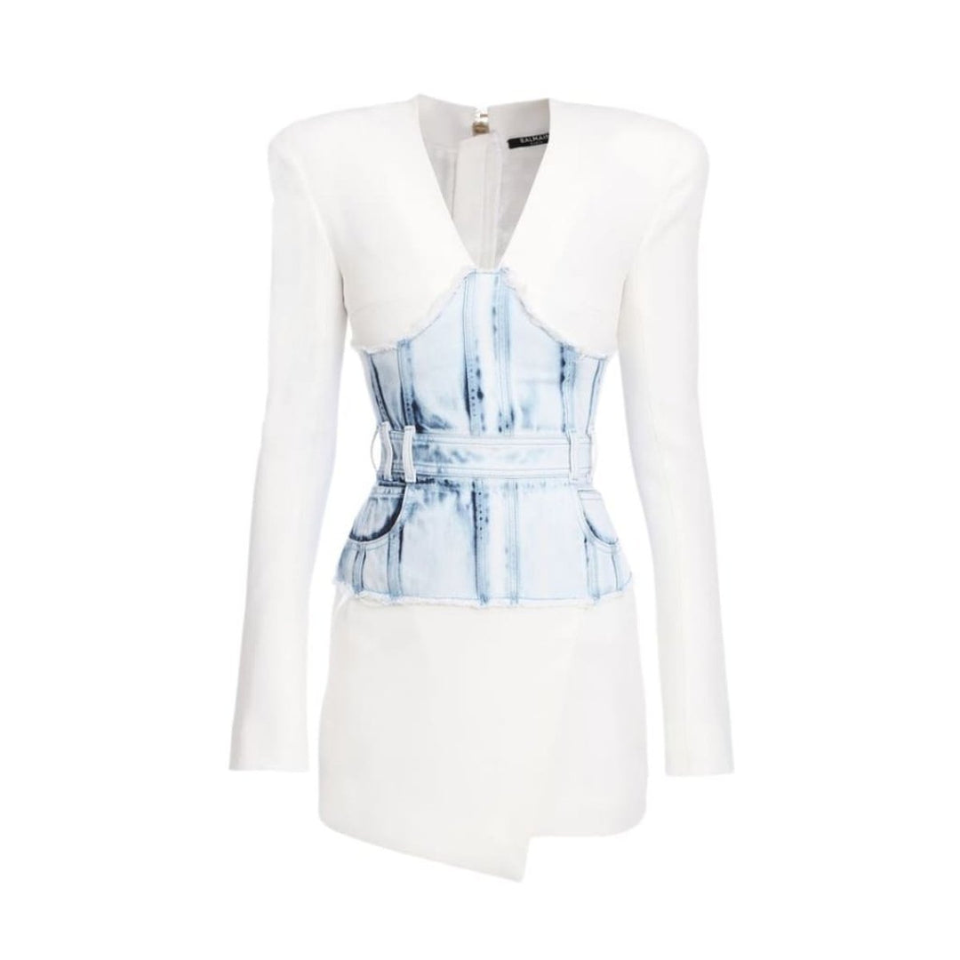 Balmain-Denim Corset Dress - Runway Catalog