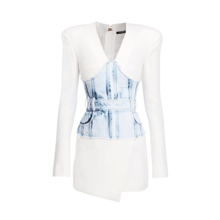 Balmain-Denim Corset Dress - Runway Catalog