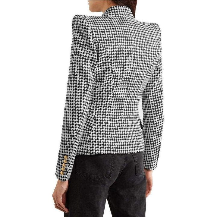 Double-breasted Houndstooth  Blazer
