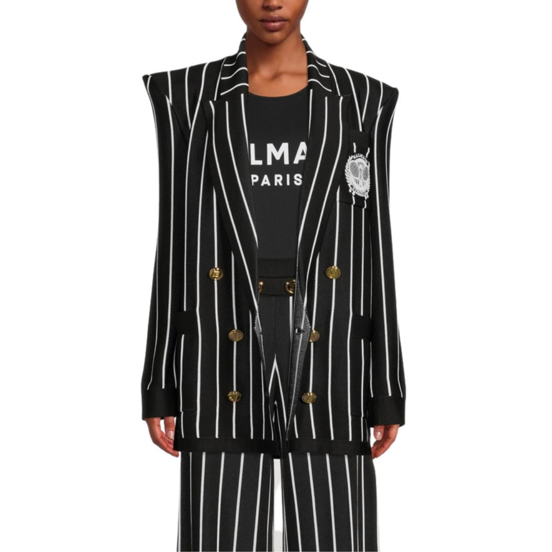 Double-Breasted Knit Blazer