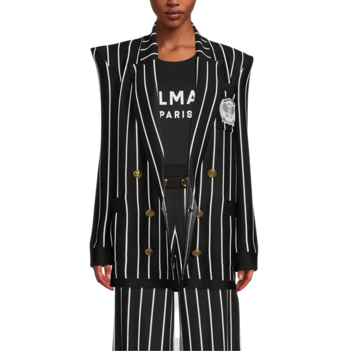 Double-Breasted Knit Blazer