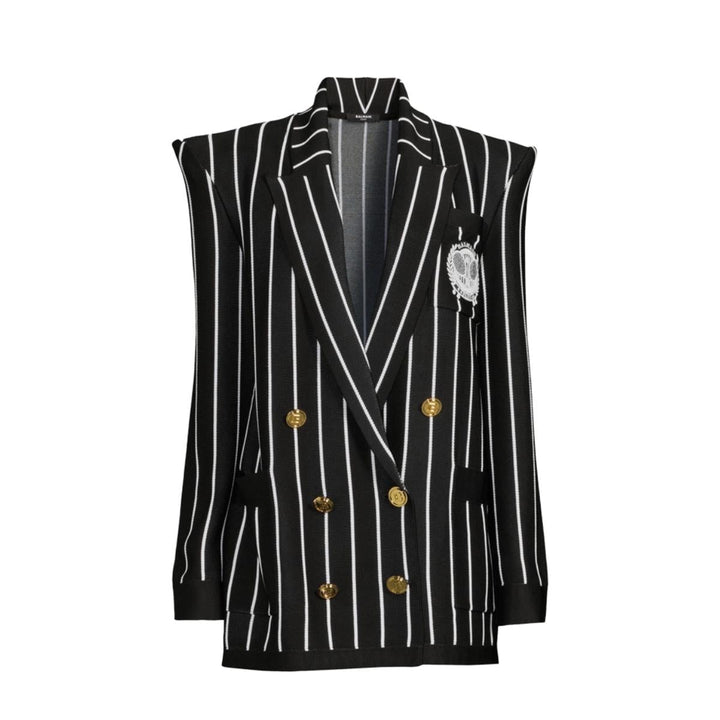Balmain-Double-Breasted Knit Blazer - Runway Catalog