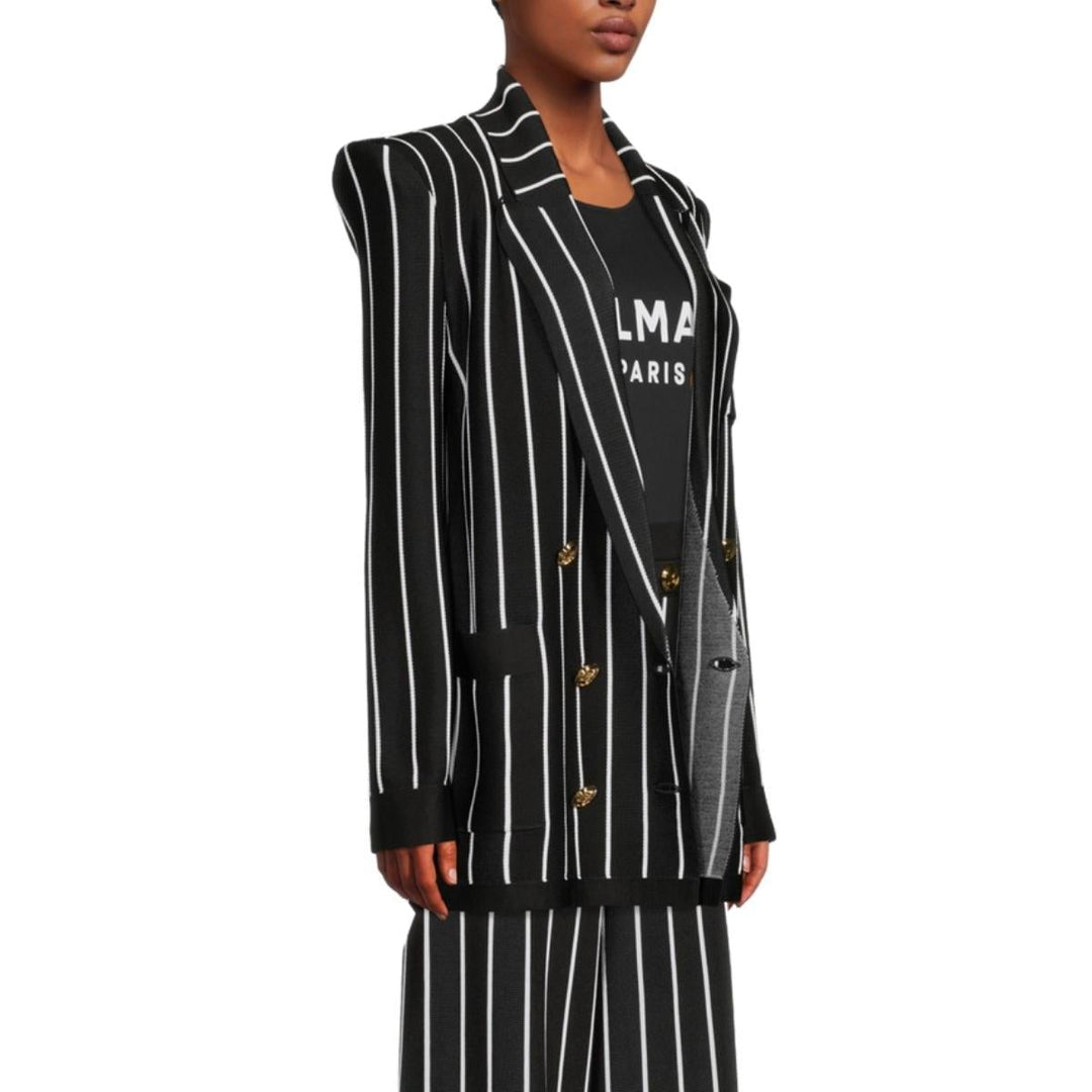 Double-Breasted Knit Blazer