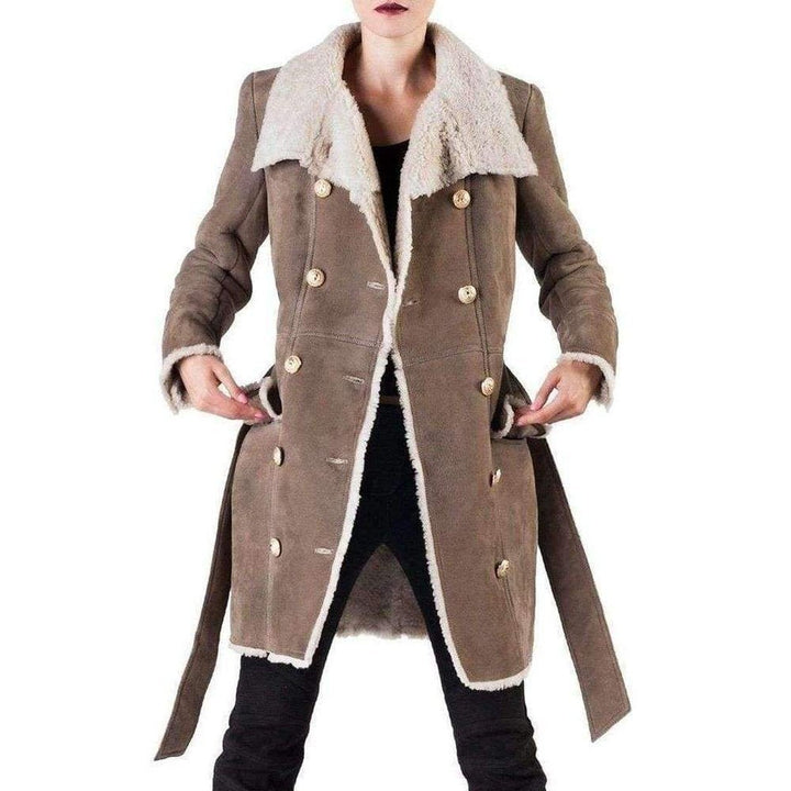 Double Breasted Lambskin Coat