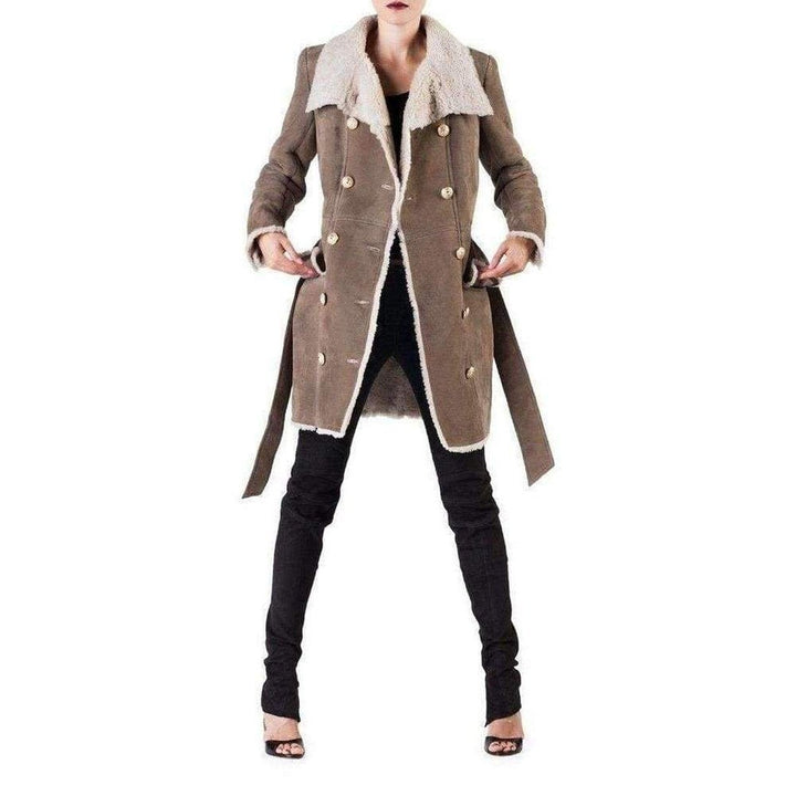 Double Breasted Lambskin Coat