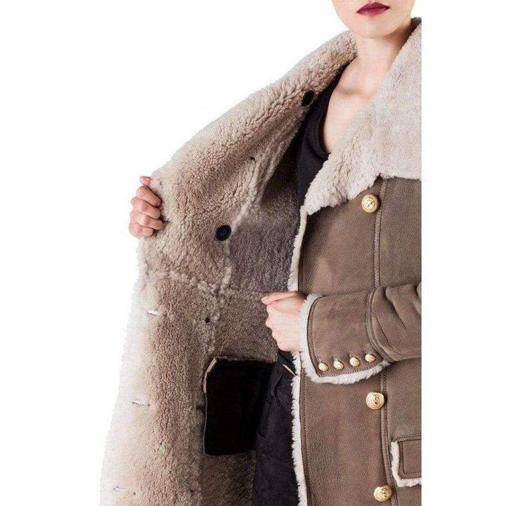 Double Breasted Lambskin Coat
