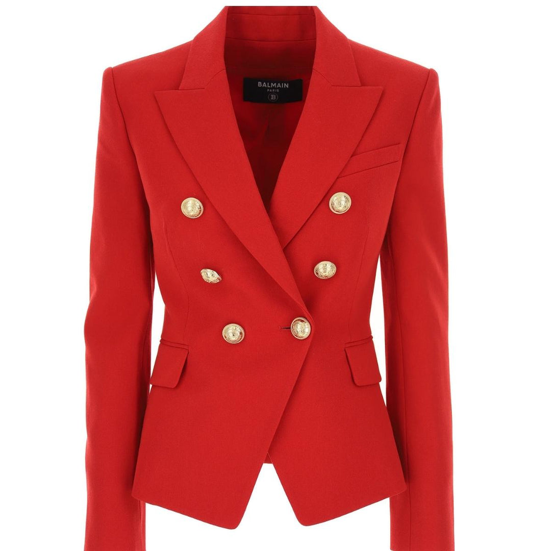 Balmain-Double Breasted Tailored Wool Blazer - Runway Catalog